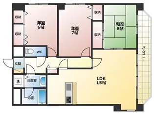 南甲子園ハイツ【3階】の間取り