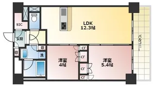 ブランシエスタ西宮【9階】の間取り