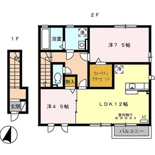富山県富山市赤田【アパート】の間取り
