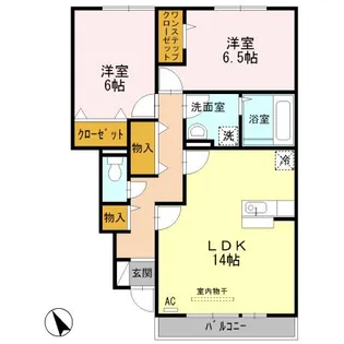 富山県高岡市東中川町【アパート】の間取り