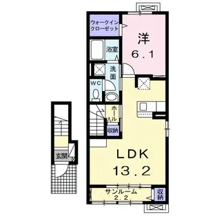 富山県富山市新庄北町【アパート】の間取り