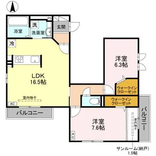 富山県富山市堀川小泉町1丁目【アパート】の間取り