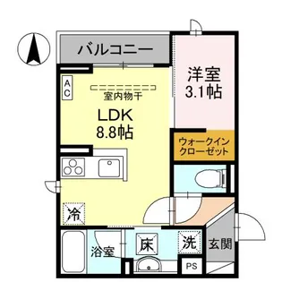 富山県富山市常盤町【アパート】の間取り