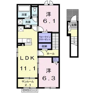 富山県富山市富岡町【アパート】の間取り