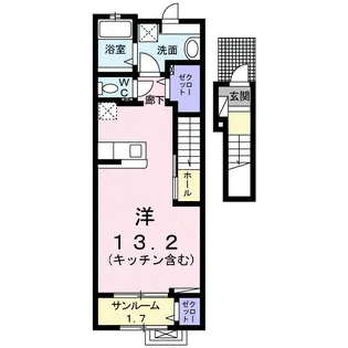 富山県富山市豊若町3丁目【アパート】の間取り