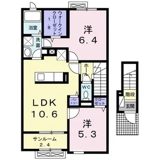 富山県富山市赤田【アパート】の間取り