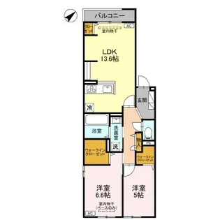 富山県富山市奥田本町【アパート】の間取り