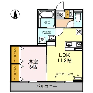 富山県富山市清水中町【アパート】の間取り