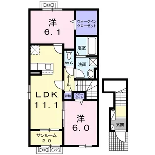 富山県富山市水橋辻ヶ堂【アパート】の間取り