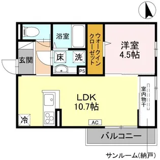 にゅうまごびれっじⅣ【1階】の間取り