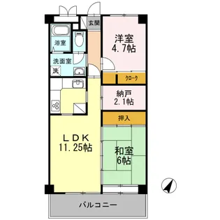富山県射水市中太閤山13丁目【マンション】の間取り