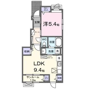 富山県富山市赤田【アパート】の間取り