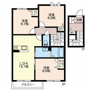 富山県高岡市野村【アパート】の間取り