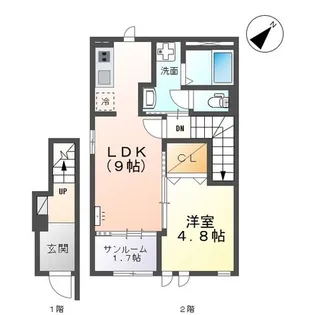 高岡市東下関新築アパート【2階】の間取り