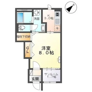 高岡市東下関新築アパート【1階】の間取り