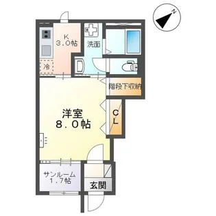 高岡市東下関新築アパート【1階】の間取り