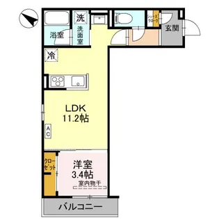 富山県高岡市立野【アパート】の間取り