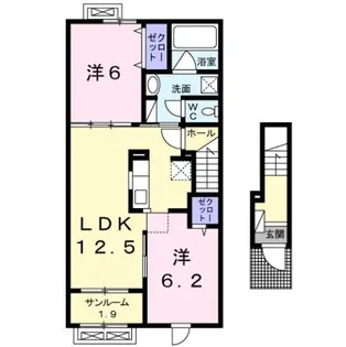 富山県富山市赤田【アパート】の間取り