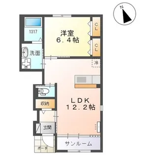 フォレットB【1階】の間取り