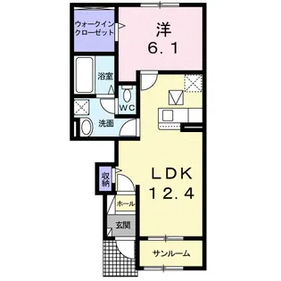 富山県高岡市内免3丁目【アパート】の間取り