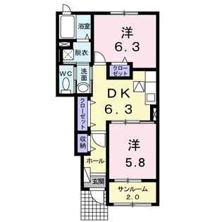 カーサ・ブローテⅡ【1階】の間取り
