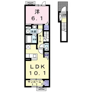 セゾン・ド・ヴェール【2階】の間取り