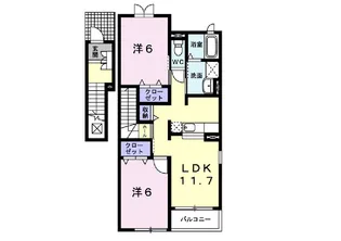 メロディ B【2階】の間取り