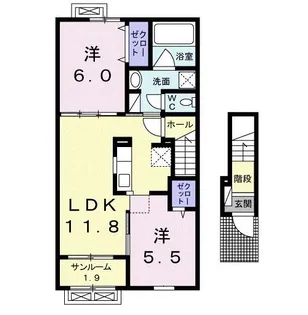 タカオカ・シュロス【2階】の間取り