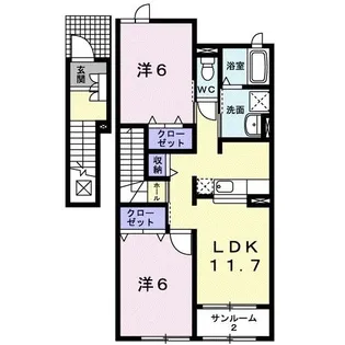 エストマーレ B【2階】の間取り