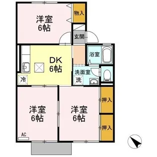ガーデンヴィレッジ A棟【1階】の間取り