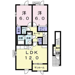 ブリアントビュ− B【2階】の間取り