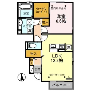 富山県富山市赤田【アパート】の間取り