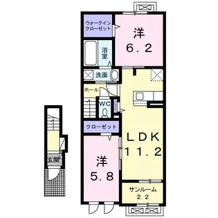 クラージュK Ⅱ【2階】の間取り