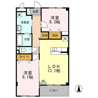 グラン・エクシード【1階】の間取り