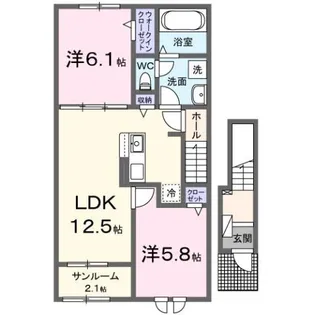 プラウド四屋 Ⅱ【2階】の間取り
