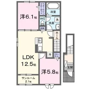 プラウド四屋 Ⅱ【2階】の間取り