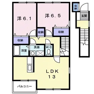 チューリップ アベニュー Ⅰ【2階】の間取り
