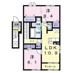 ディーテラス Ⅰ【2階】の間取り