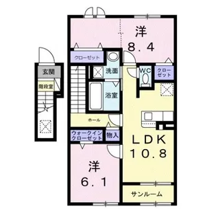 ディーテラス Ⅰ【2階】の間取り