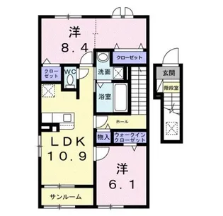 ディーテラス Ⅰ【2階】の間取り