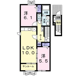 アッシュ5 A【2階】の間取り