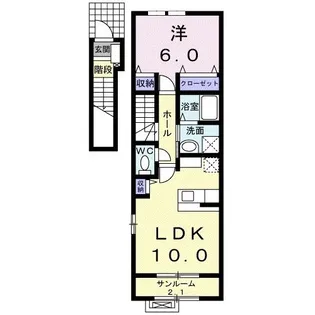 フルールⅥ【2階】の間取り