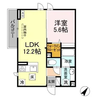 D-Grande下轡田 E【1階】の間取り