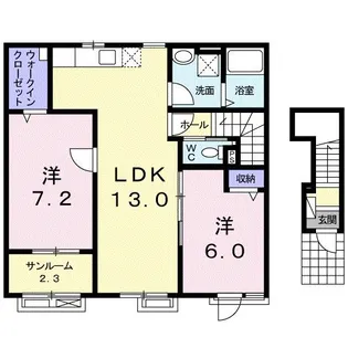 カーサ・ソフィー【2階】の間取り