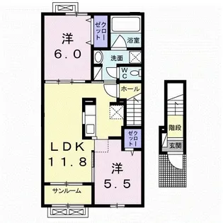 ボヌール【2階】の間取り