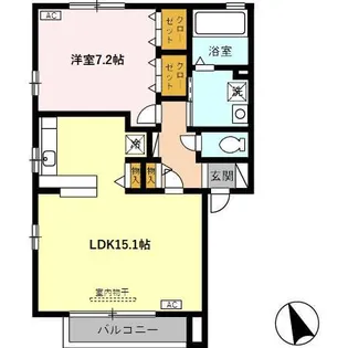 カーサ コモッド【1階】の間取り