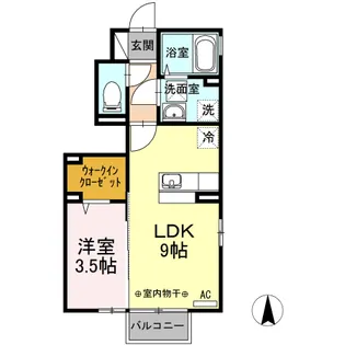 DーROOMウィル【1階】の間取り