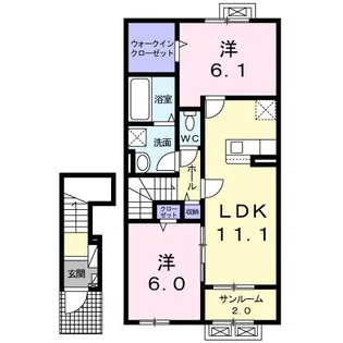 マハロ ナイメンⅠ【2階】の間取り