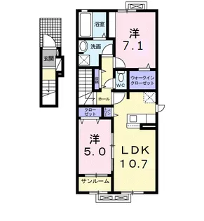 サニー Ⅵ【2階】の間取り
