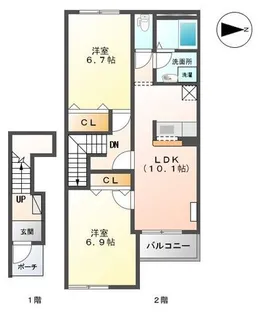 ピュアホワイト【2階】の間取り